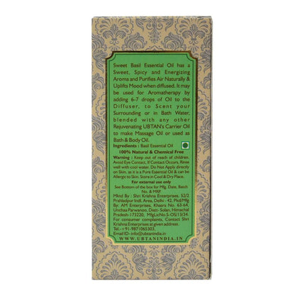 Rejuvenating UBTAN Sweet Basil Pure Essential Bath & Body Oil