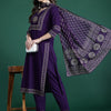 Dhiyona IE Bandhani Printed Mirror Work Pure Cotton Kurta with Trousers & With Dupatta