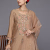 Dhiyona IE Women Floral Embroidered Regular Thread Work Kurta with Trousers & With Dupatta