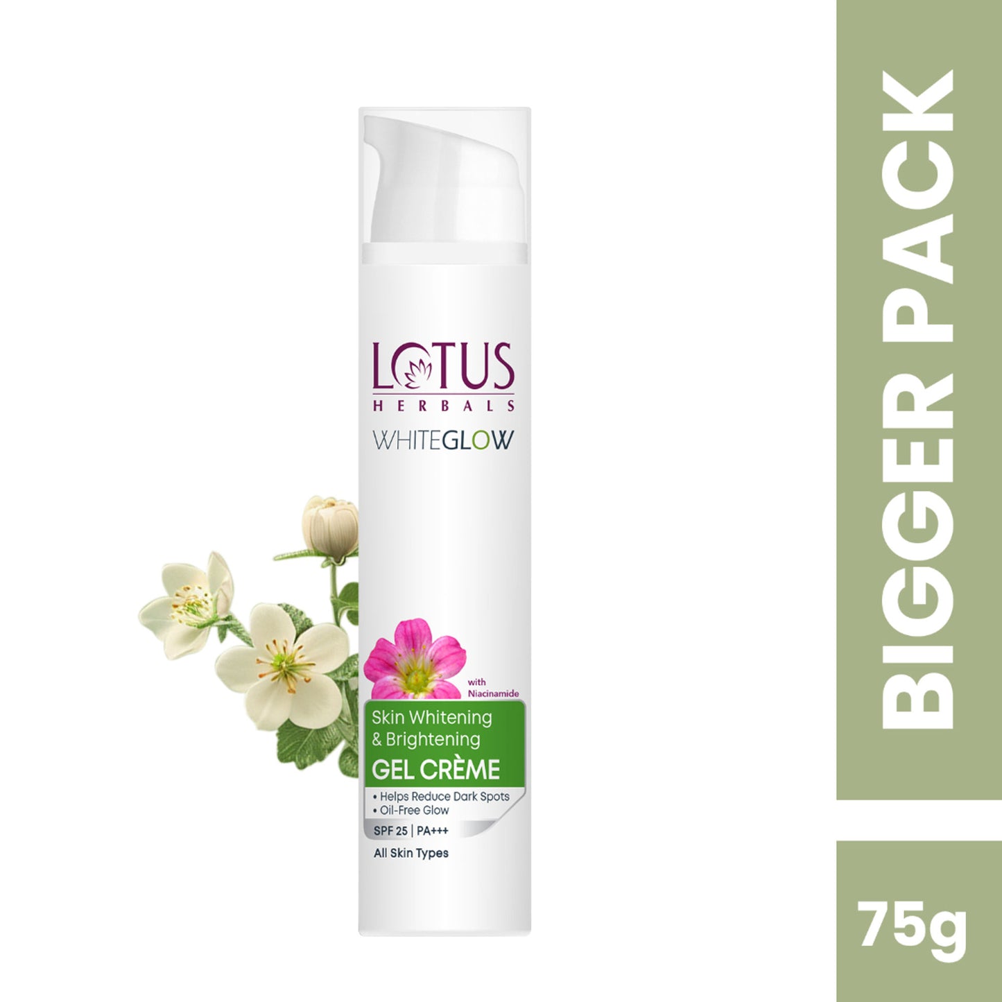 Lotus Herbals WhiteGlow Skin Whitening & Brightening Gel Cream|With Niacinamide|All Skin Types