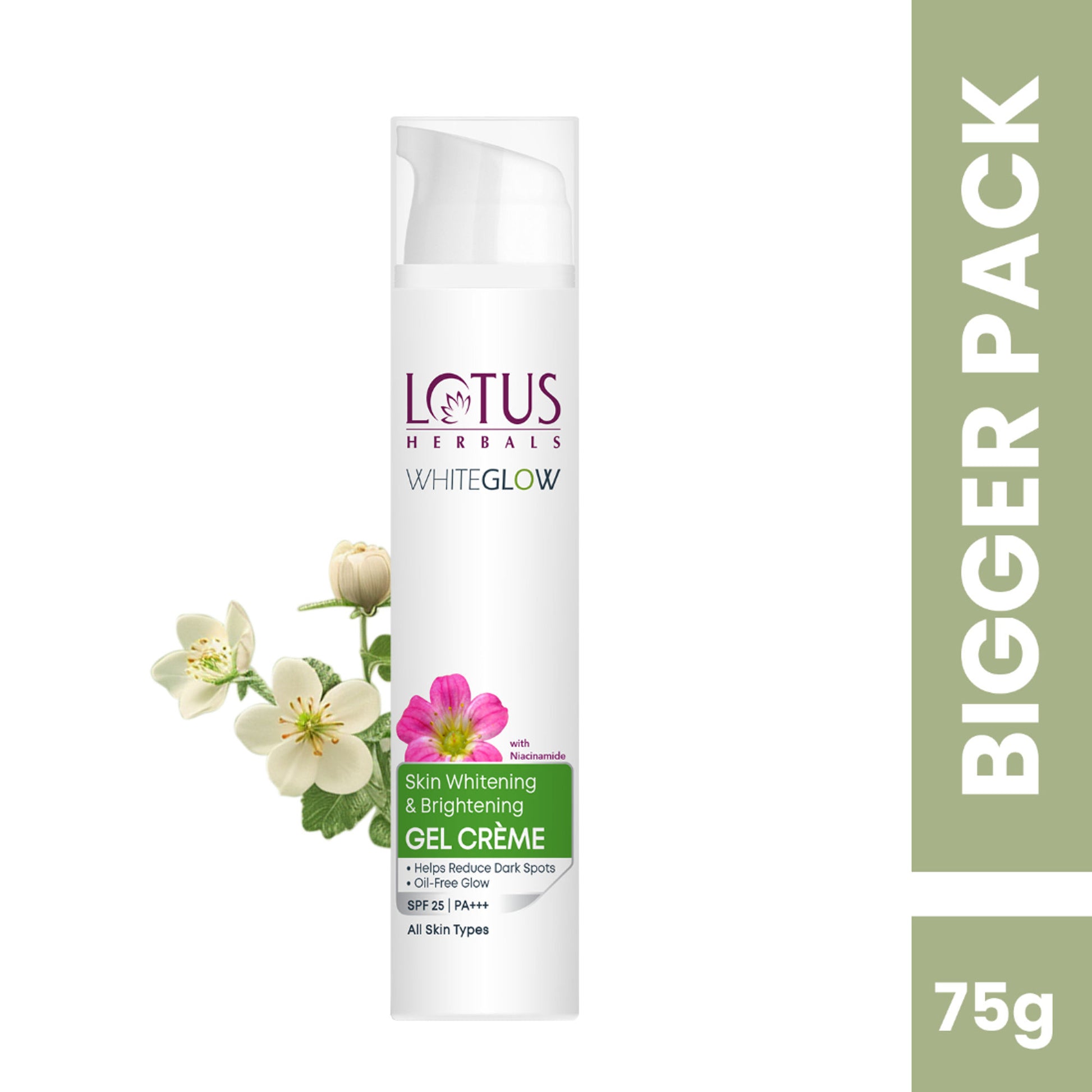 Lotus Herbals WhiteGlow Skin Whitening & Brightening Gel Cream|With Niacinamide|All Skin Types