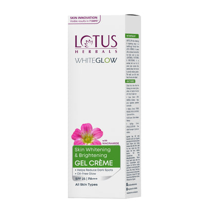 Lotus Herbals WhiteGlow Skin Whitening & Brightening Gel Cream|With Niacinamide|All Skin Types