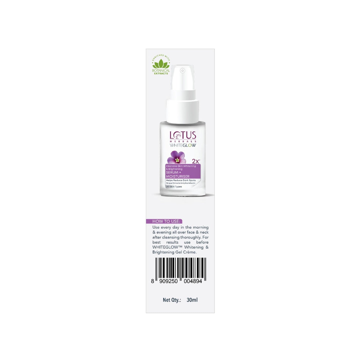 Lotus Herbals WhiteGlow Intensive Skin Whitening & Brightening Serum + Moisturiser,Reduce Dark Spots