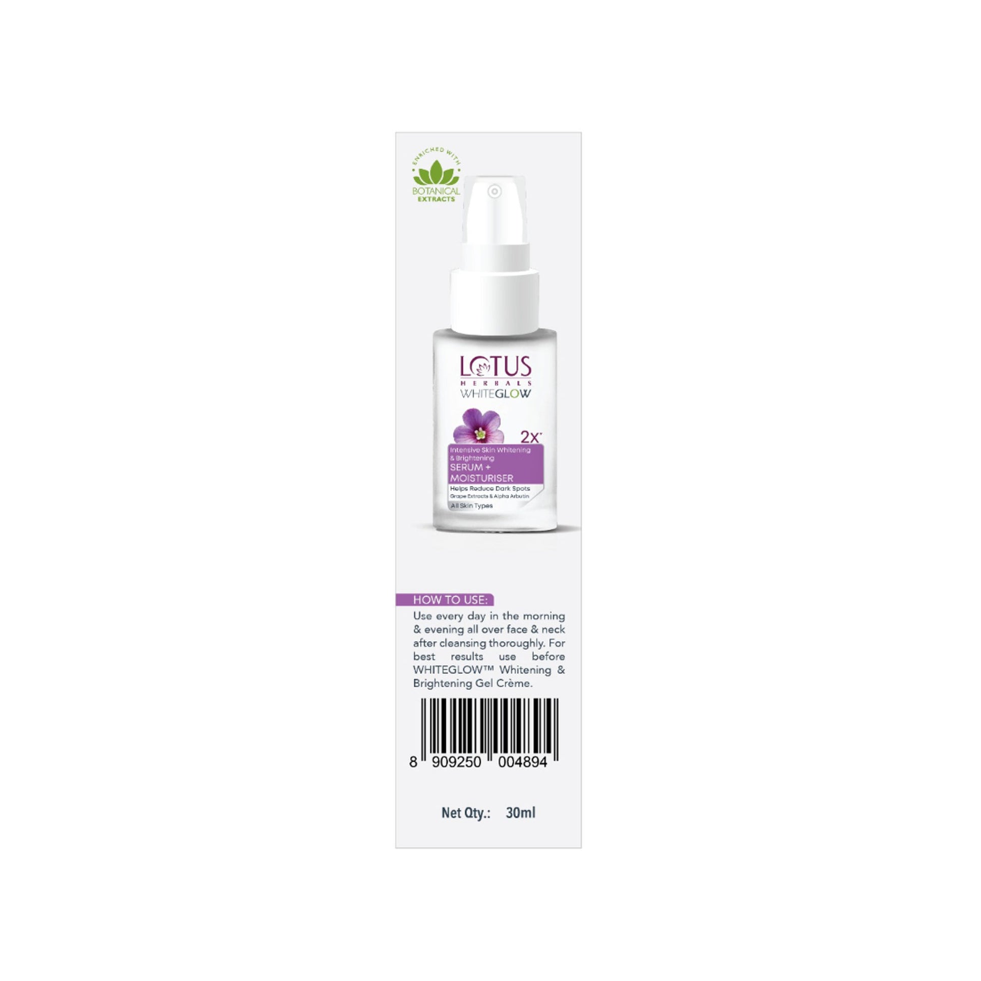 Lotus Herbals WhiteGlow Intensive Skin Whitening & Brightening Serum + Moisturiser,Reduce Dark Spots