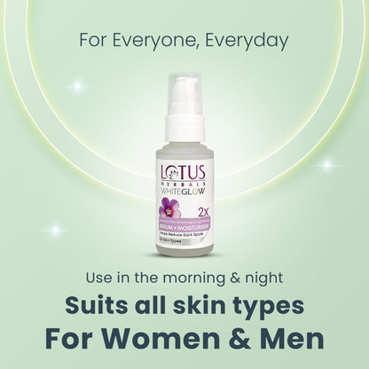 Lotus Herbals WhiteGlow Intensive Skin Whitening & Brightening Serum + Moisturiser,Reduce Dark Spots