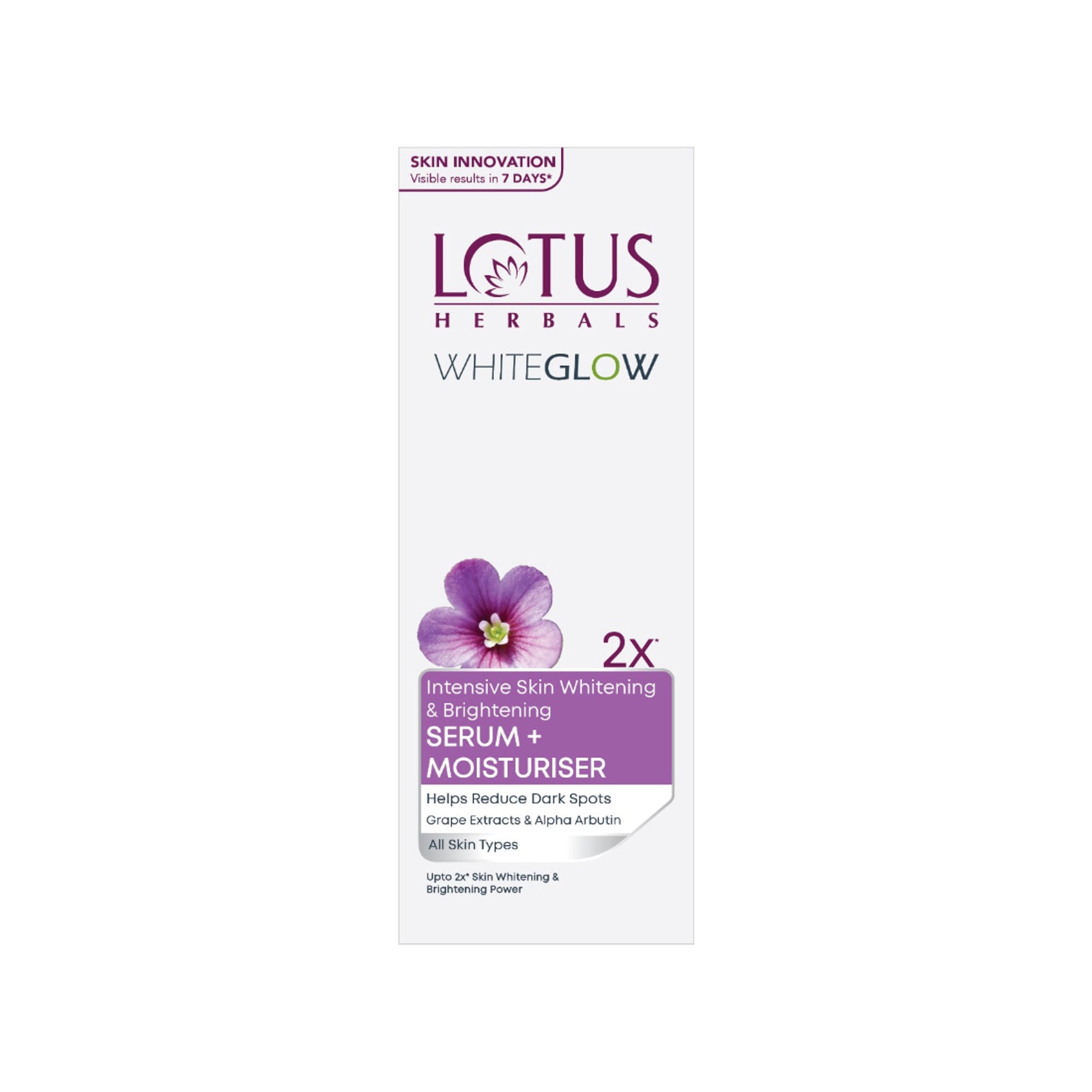 Lotus Herbals WhiteGlow Intensive Skin Whitening & Brightening Serum + Moisturiser,Reduce Dark Spots