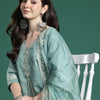 Dhiyona IE Floral Embroidered Thread Work Kurta with Trousers & With Dupatta