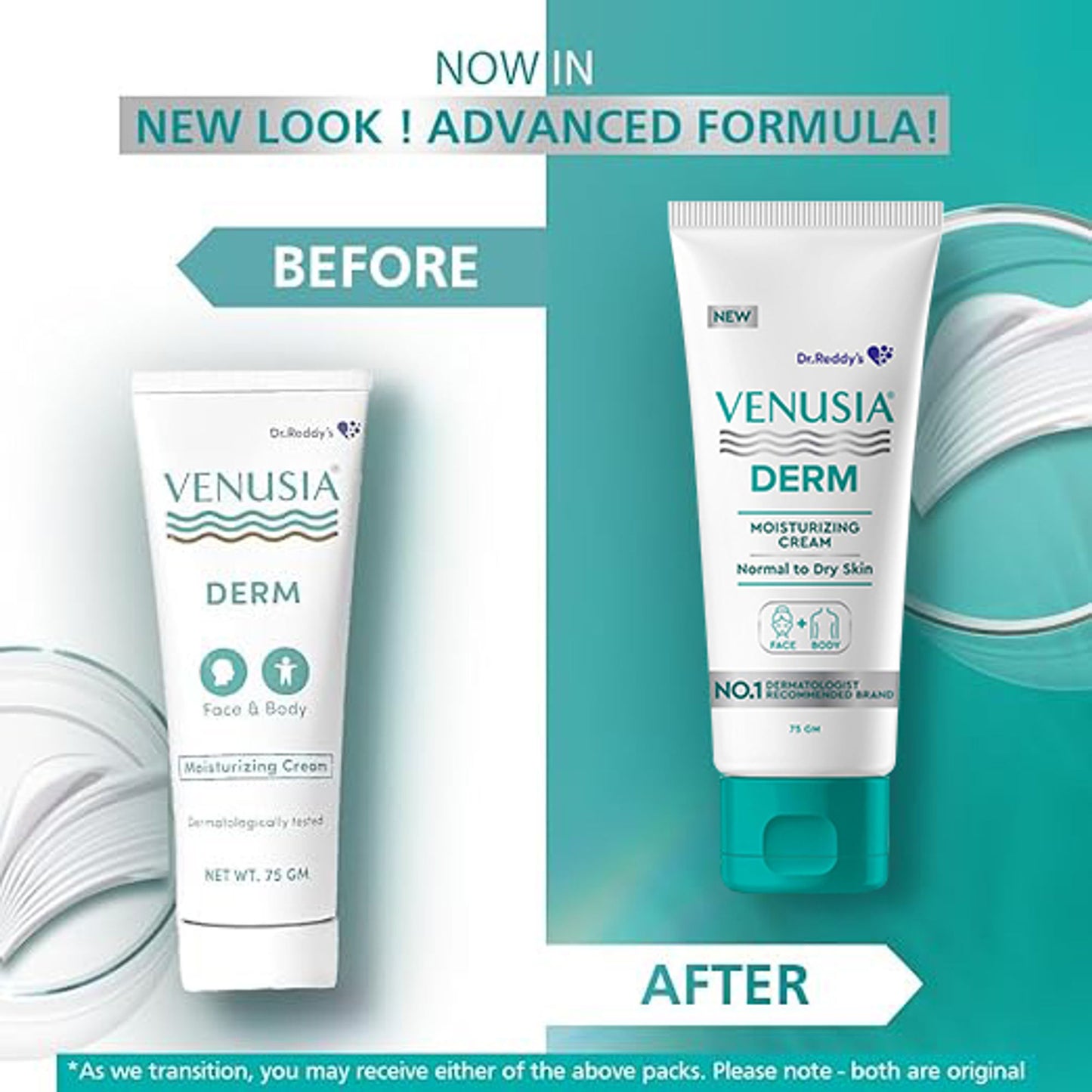 Venusia Derm Moisturizing Lotion | 24-hour Intense Hydration| |Hypoallergenic | 75g