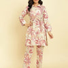 Dhiyona VA Women'sFloral Printed Regular Mirror Work Kurta with Trousers