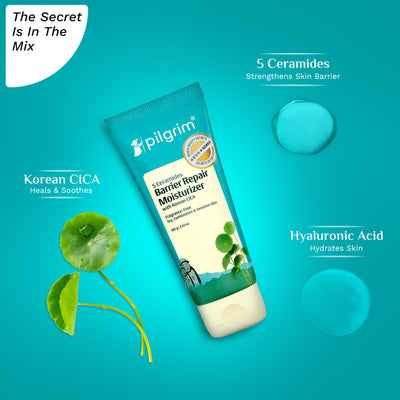 Pilgrim 5 Ceramides Barrier Repair Moisturizer with Korean CICA Lightweight & Non-Sticky