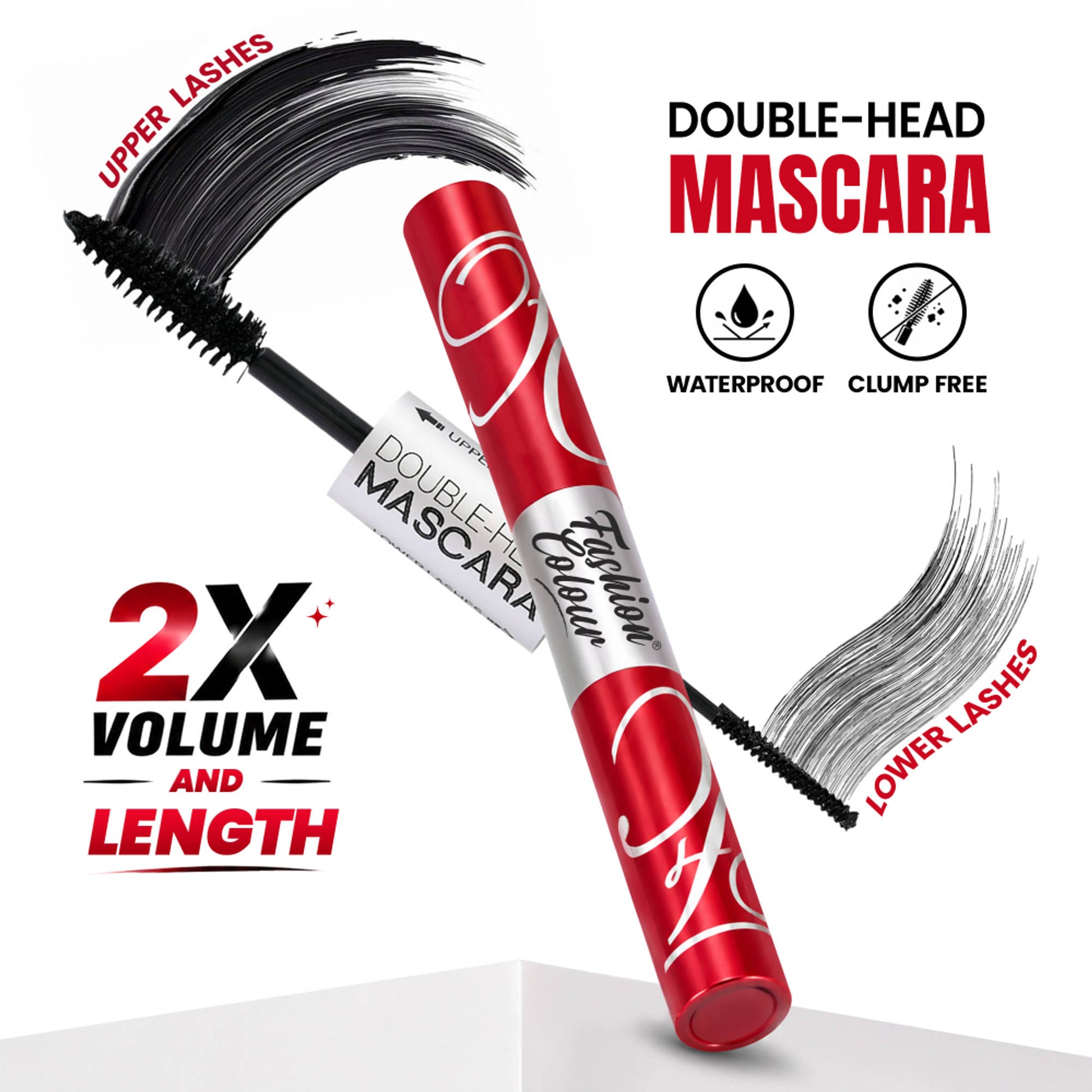 FASHION COLOUR Platinum Double Head Mascara For Upper & Lower Lashes