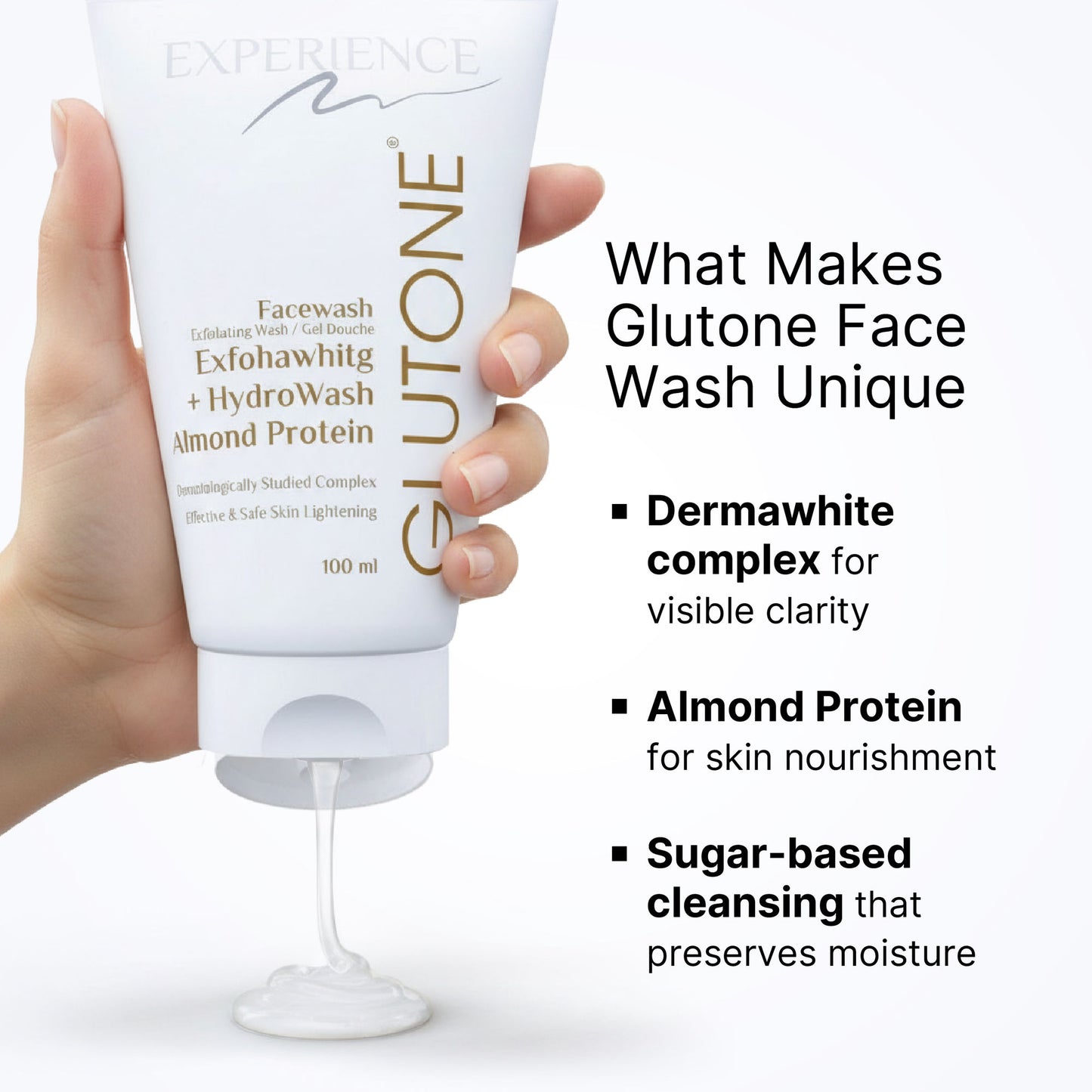 Glutone Face Wash With Dermawhite And Hydrolysed Almonds For Brighter & Radiant Skin
