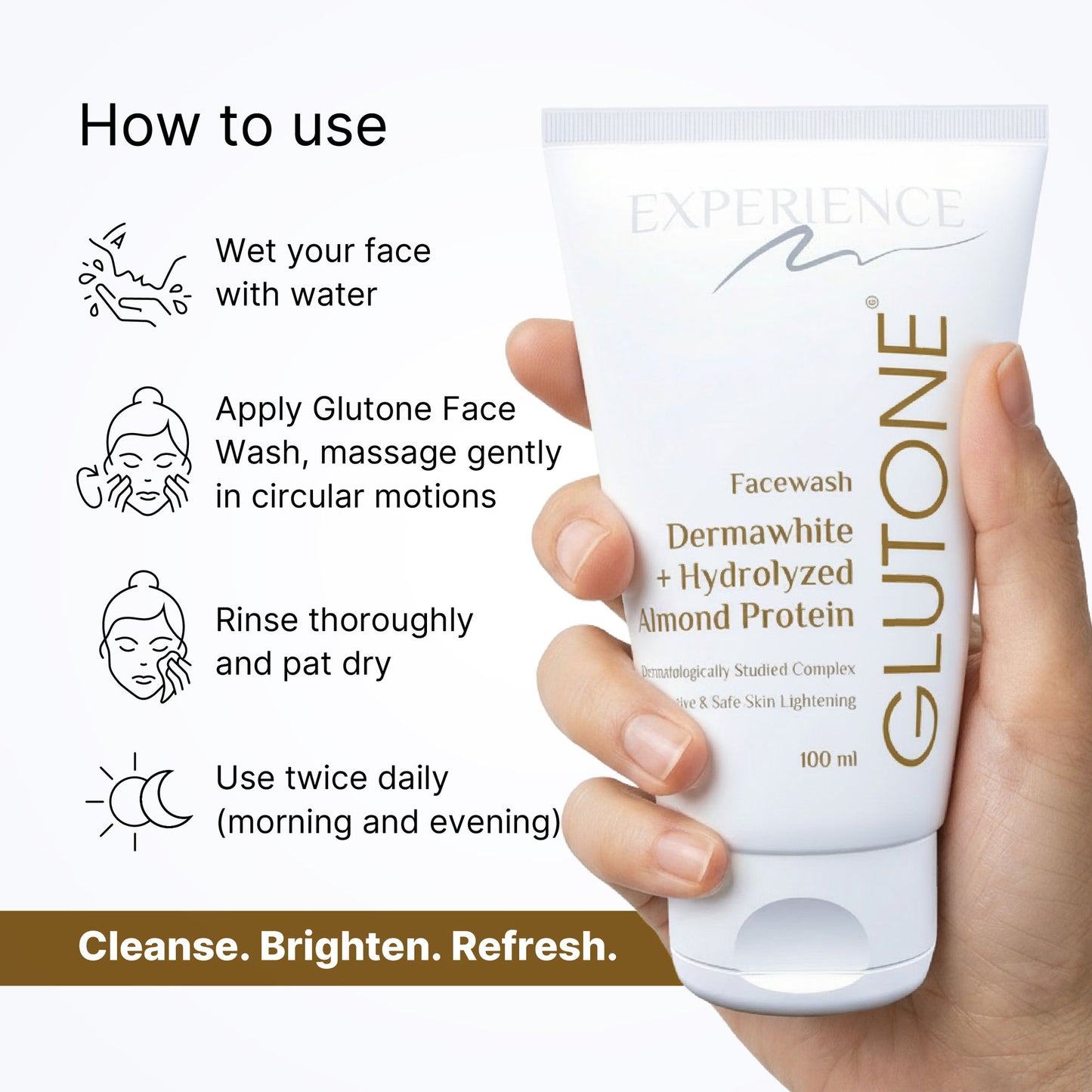 Glutone Face Wash With Dermawhite And Hydrolysed Almonds For Brighter & Radiant Skin