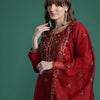 Dhiyona IE Women Floral Embroidered Thread Work Kurta with Trousers & With Dupatta