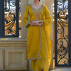 Indyancart IE Ethnic Motifs Embroidered Regular Zari Kurta with Trousers & With Dupatta
