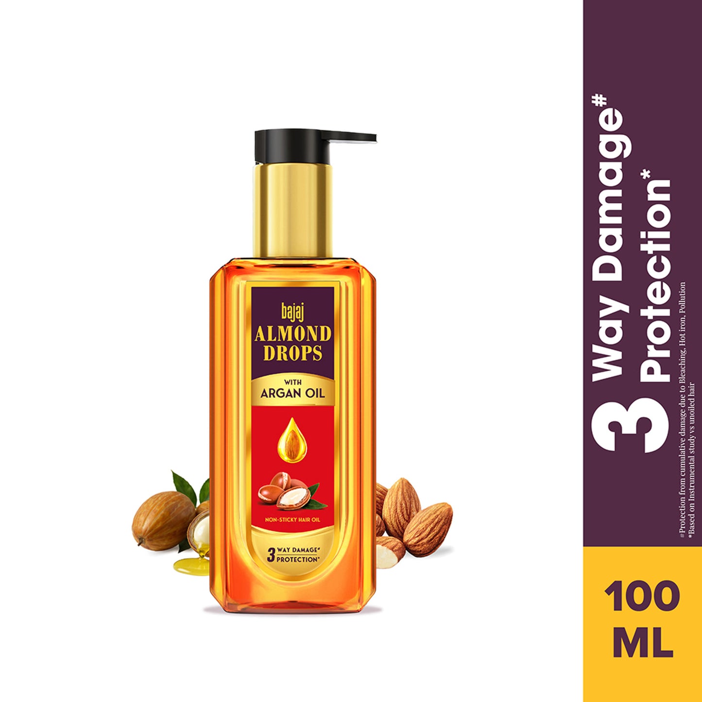 Bajaj Almond Drops Non Sticky Hair Oil With Almond Oil And Argan Oil