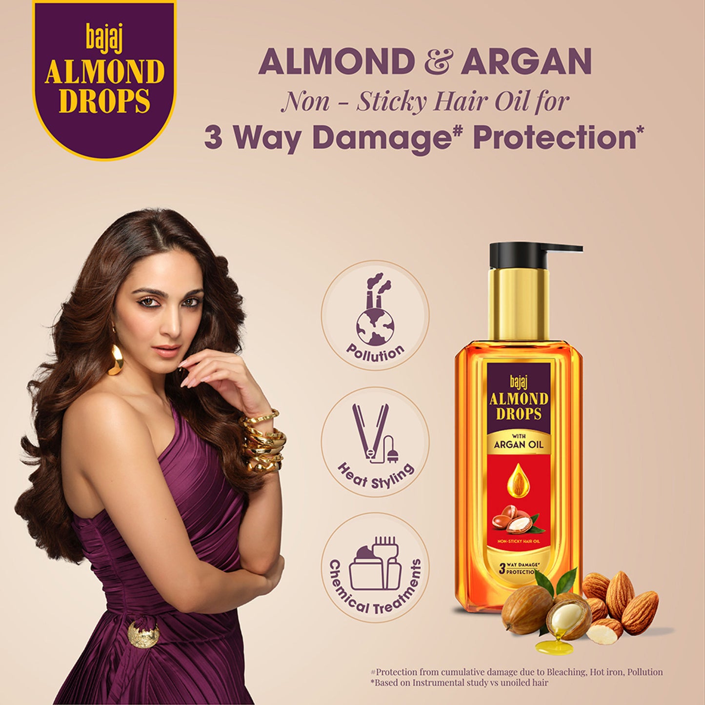 Bajaj Almond Drops Non Sticky Hair Oil With Almond Oil And Argan Oil