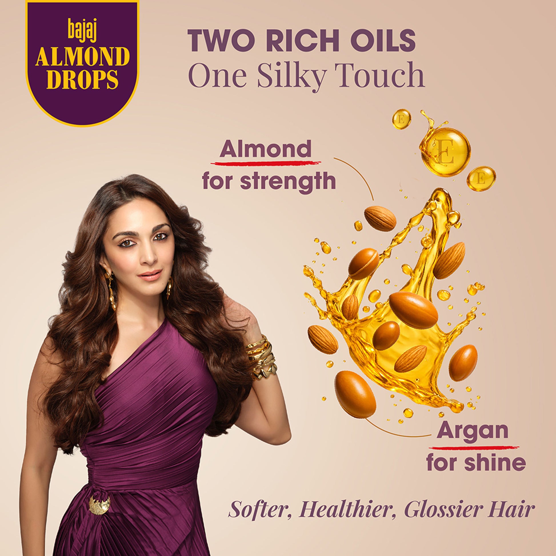 Bajaj Almond Drops Non Sticky Hair Oil With Almond Oil And Argan Oil