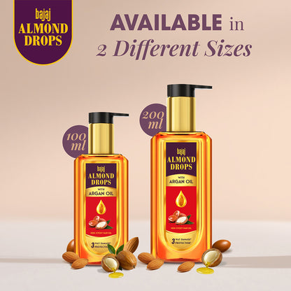 Bajaj Almond Drops Non Sticky Hair Oil With Almond Oil And Argan Oil