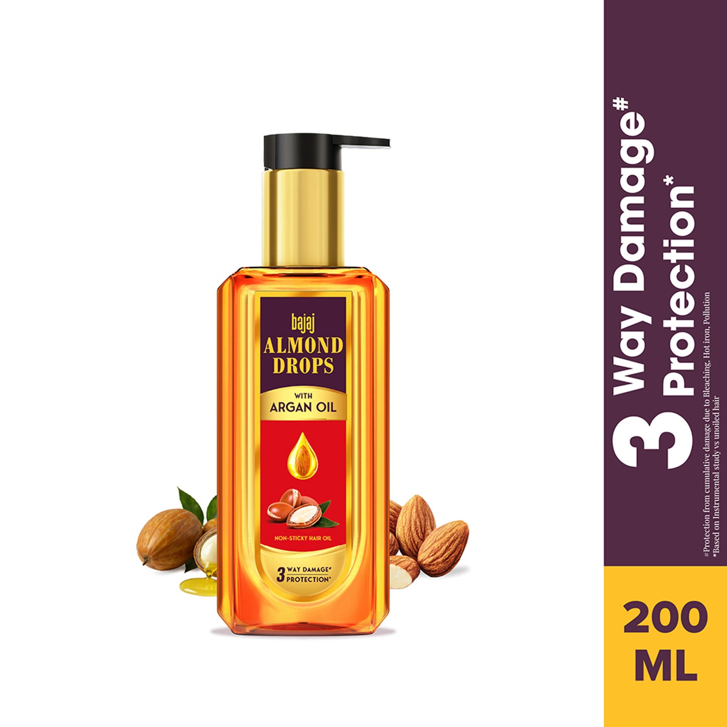 Bajaj Almond Drops Non Sticky Hair Oil With Almond Oil And Argan Oil