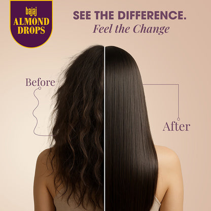 Bajaj Almond Drops Non Sticky Hair Oil With Almond Oil And Argan Oil