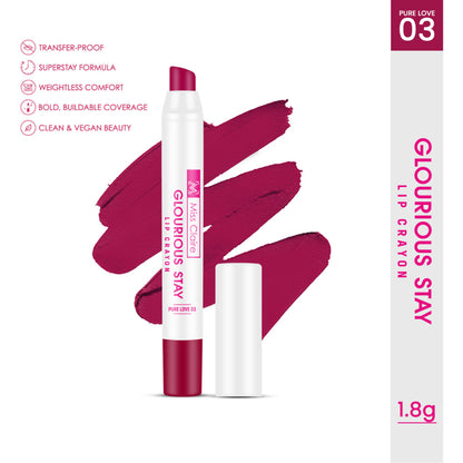 Miss Claire Glourious Stay Lip Crayon - 03 Pure Love