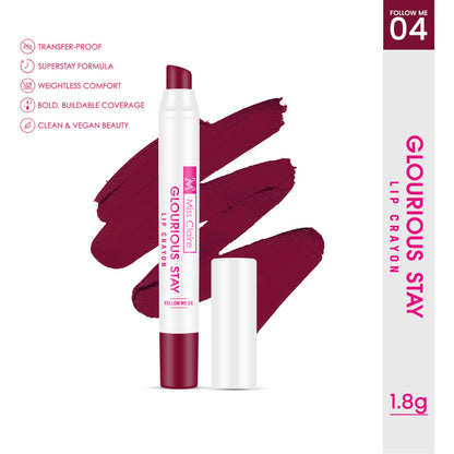 Miss Claire Glourious Stay Lip Crayon - 04 Follow Me