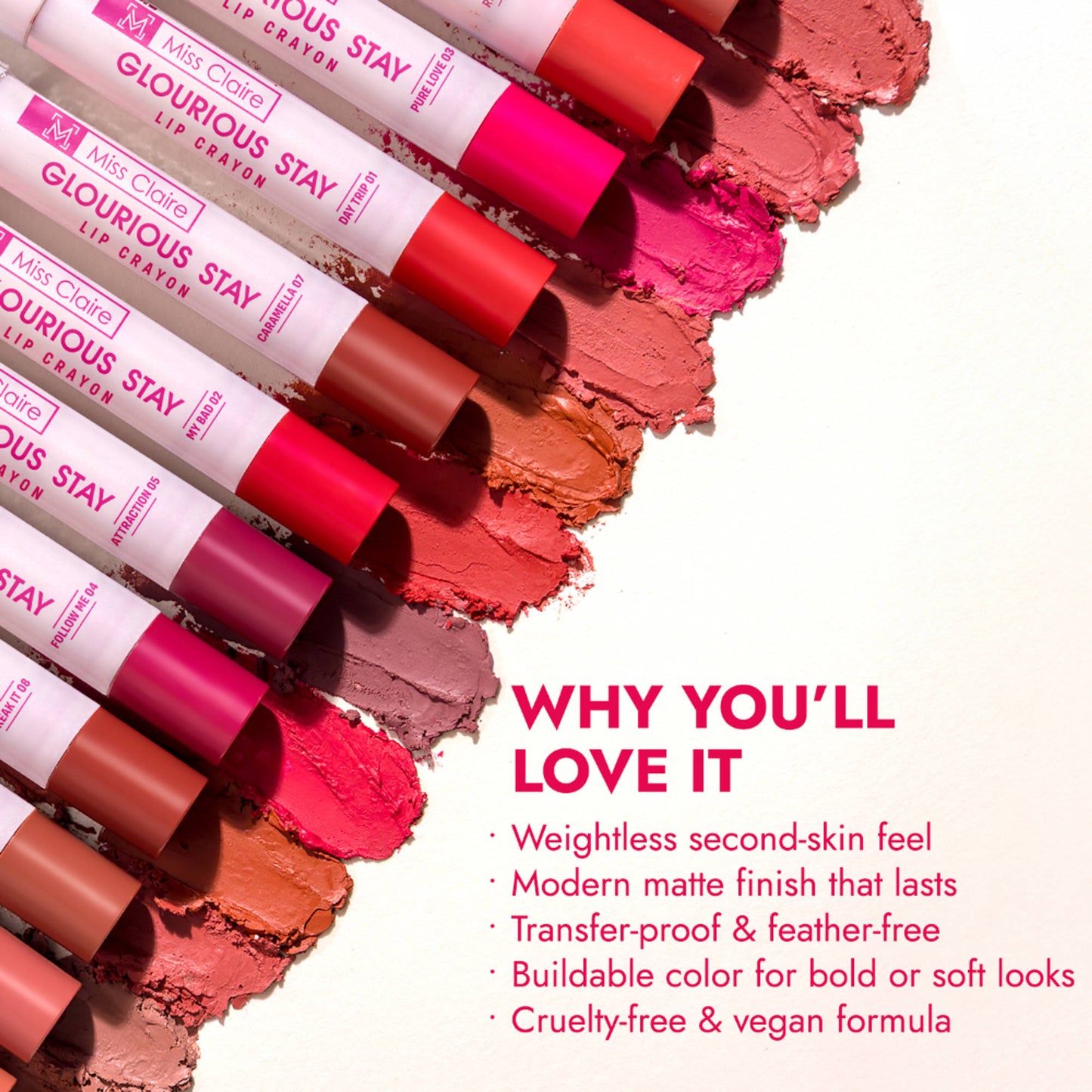 Miss Claire Glourious Stay Lip Crayon - 04 Follow Me