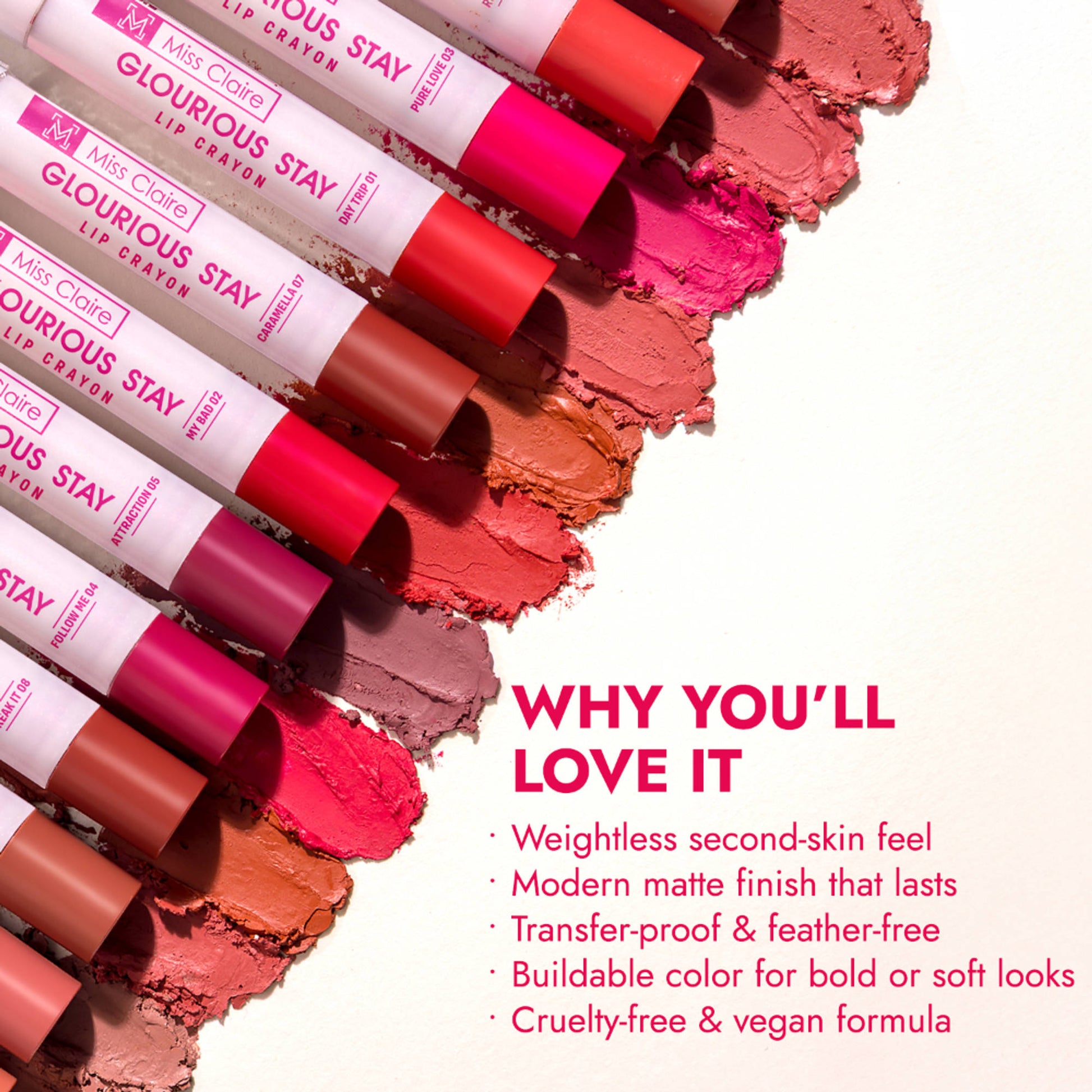 Miss Claire Glourious Stay Lip Crayon - 04 Follow Me