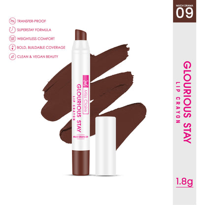 Miss Claire Glourious Stay Lip Crayon - 09 Much Drama
