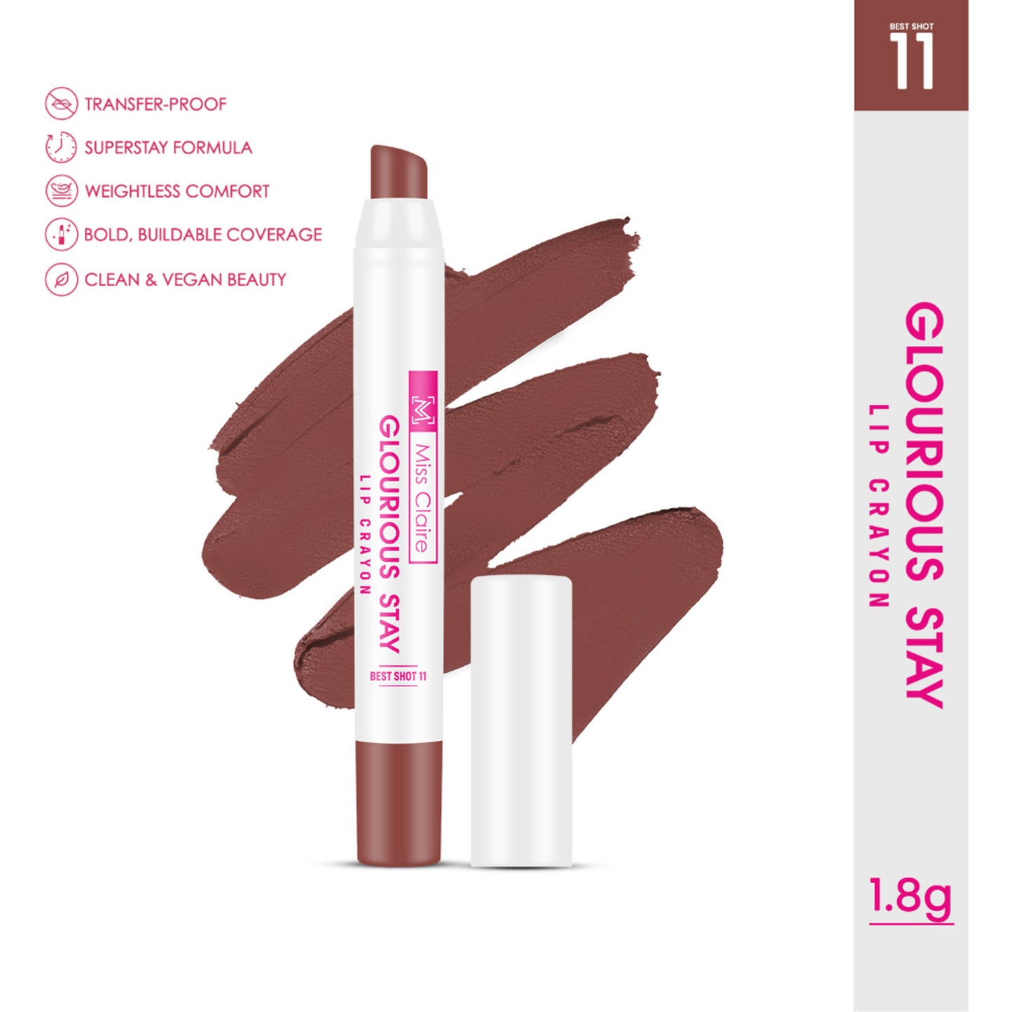 Miss Claire Glourious Stay Lip Crayon - 11 Best Shot