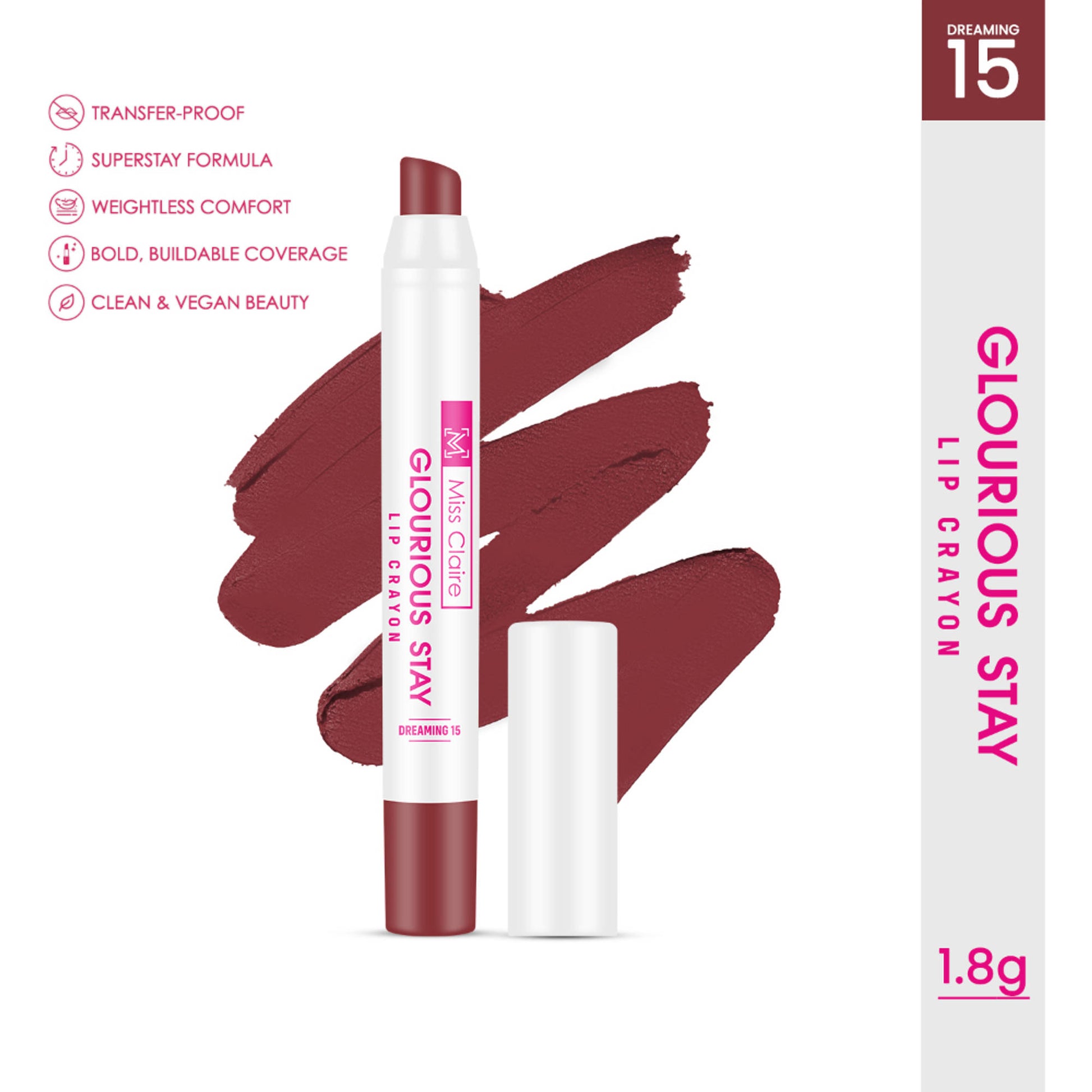 Miss Claire Glourious Stay Lip Crayon - 15 Dreaming