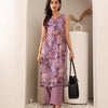 Dhiyona VA Women'sFloral Printed V-Neck Empire Straight Kurta With Trouser
