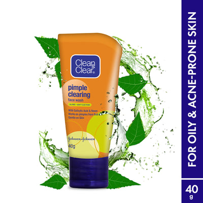 Clean & Clear Pimple Clearing Face Wash with Neem & Salicylic Acid for Oily and Acne-Prone Skin