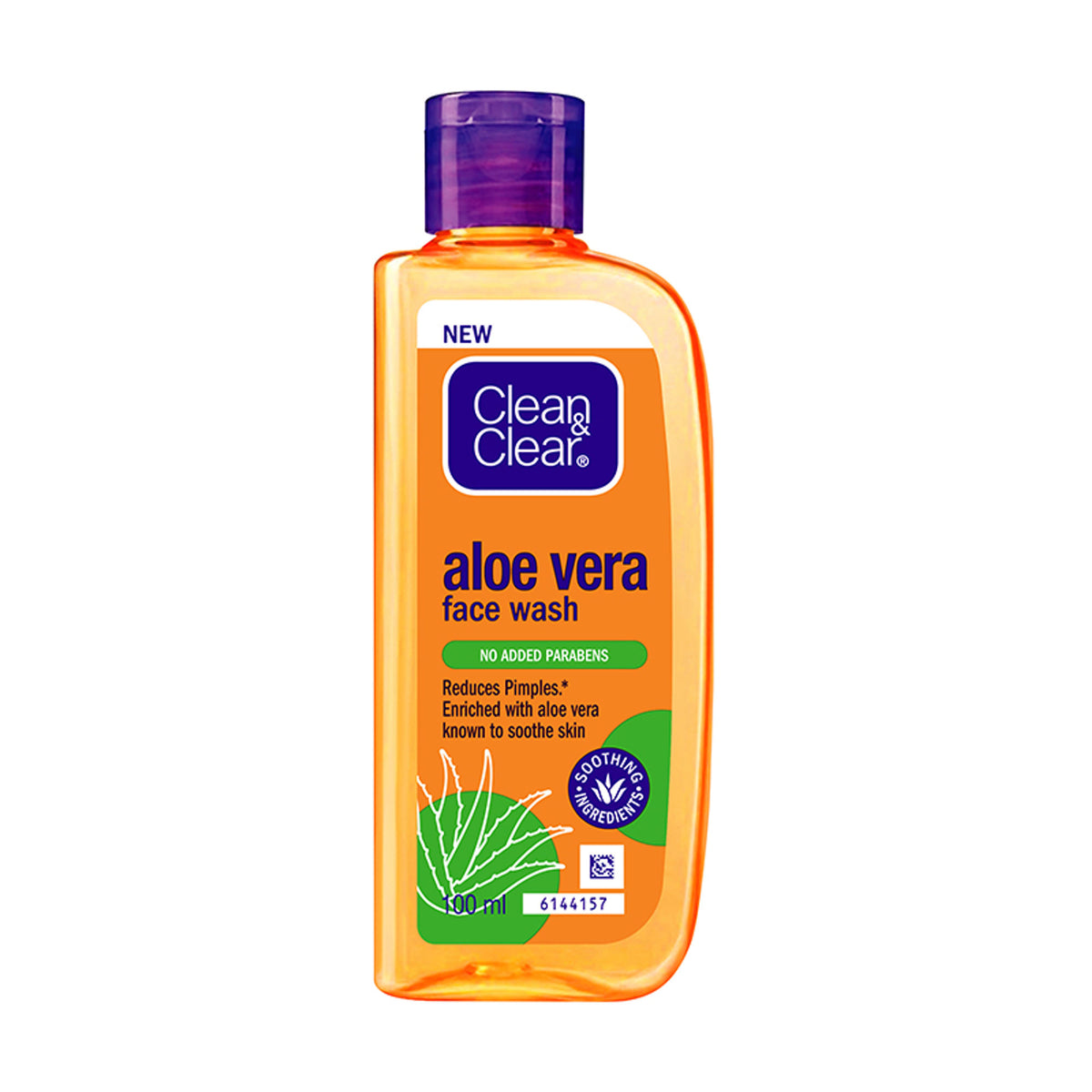 Clean & Clear Aloe Vera Face Wash in a pump bottle, gentle hydrating cleanser for oily skin and acne reduction.
