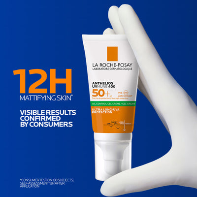 La Roche-Posay Anthelios UVMUNE400 Oil Control Gel Cream SPF50+, Sunscreen For Oily, Acne-Prone Skin