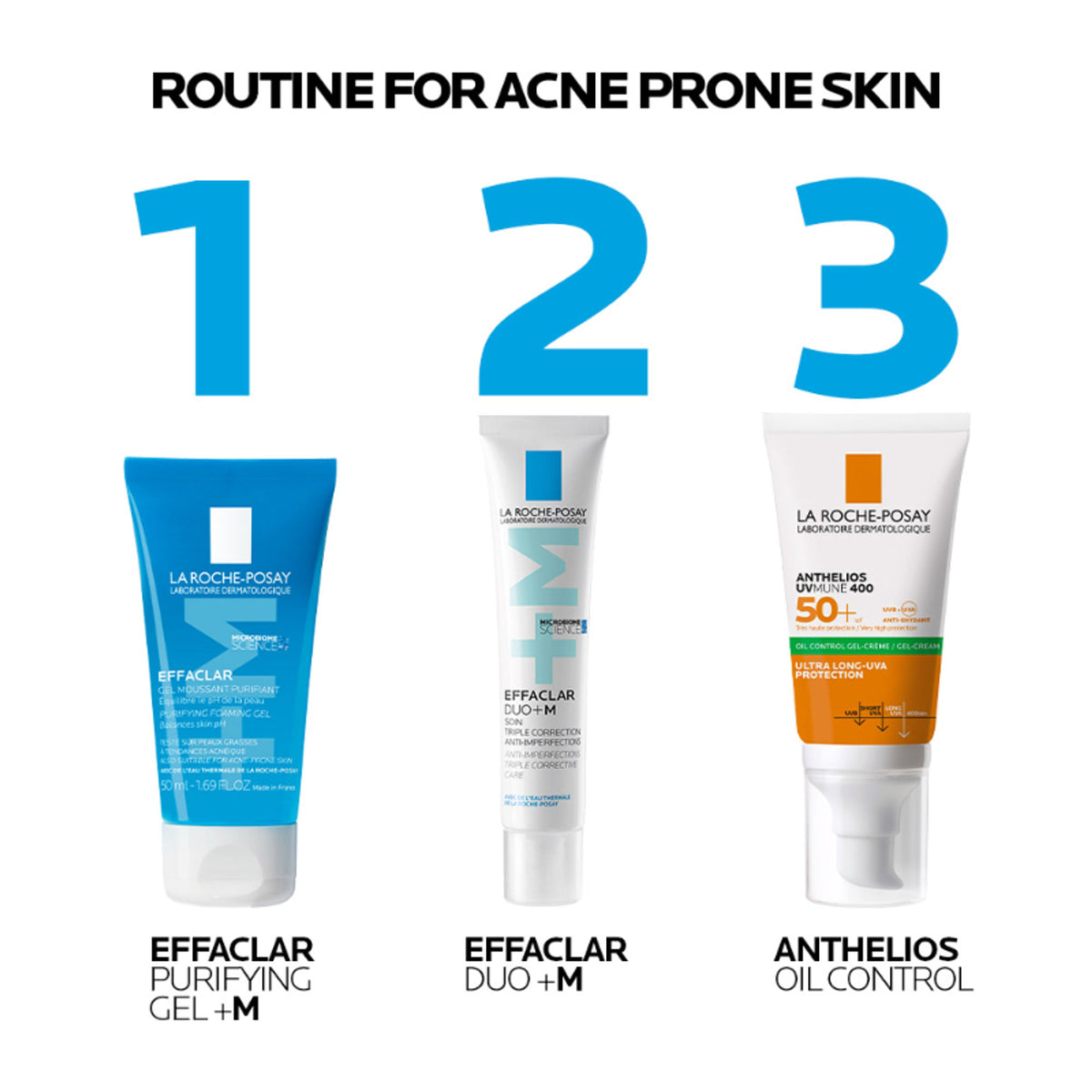 La Roche-Posay Anthelios UVMUNE400 Oil Control Gel-Cream SPF50+ for oily, acne-prone skin, with a smooth, lightweight texture.