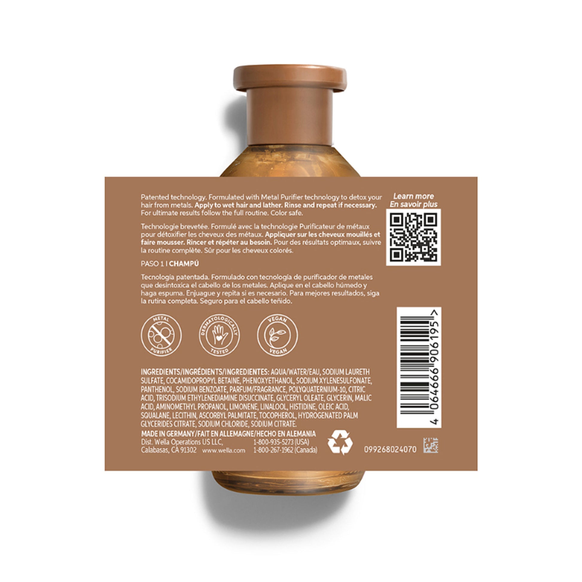 Wella Professionals Ultimate Smooth Shampoo for Frizzy and Dry Hair Up to 85% Smooth Hair
