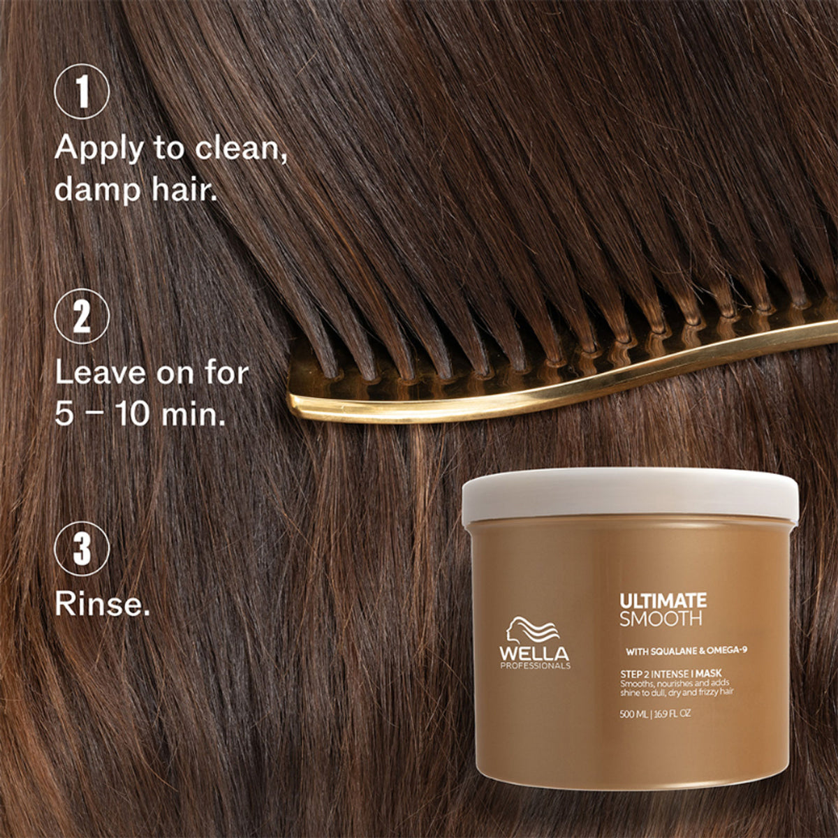 Wella Professionals Ultimate Smooth Hair Mask for Frizzy, Dry, Dull Hair Up to 85% Smooth Hair