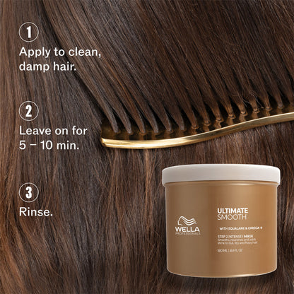 Wella Professionals Ultimate Smooth Hair Mask for Frizzy, Dry, Dull Hair Up to 85% Smooth Hair