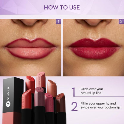 SUGAR Glide Peptide Serum Lipstick HA + Vit E Velvet Matte - 02 Positano Peach