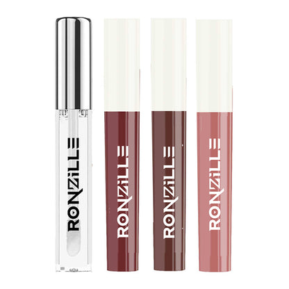 Ronzille Non Transfer Matte Liquid Lipstick Plus Lip Gloss - Nudes And Browns Pack Of 4