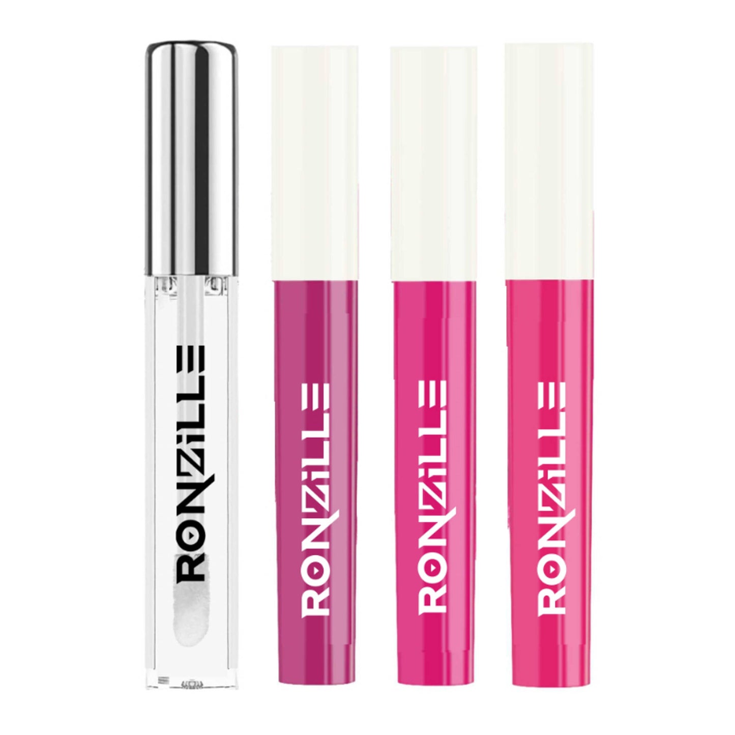 Ronzille Non Transfer Matte Liquid Lipstick Plus Lip Gloss - Blush And Pinks Pack Of 4