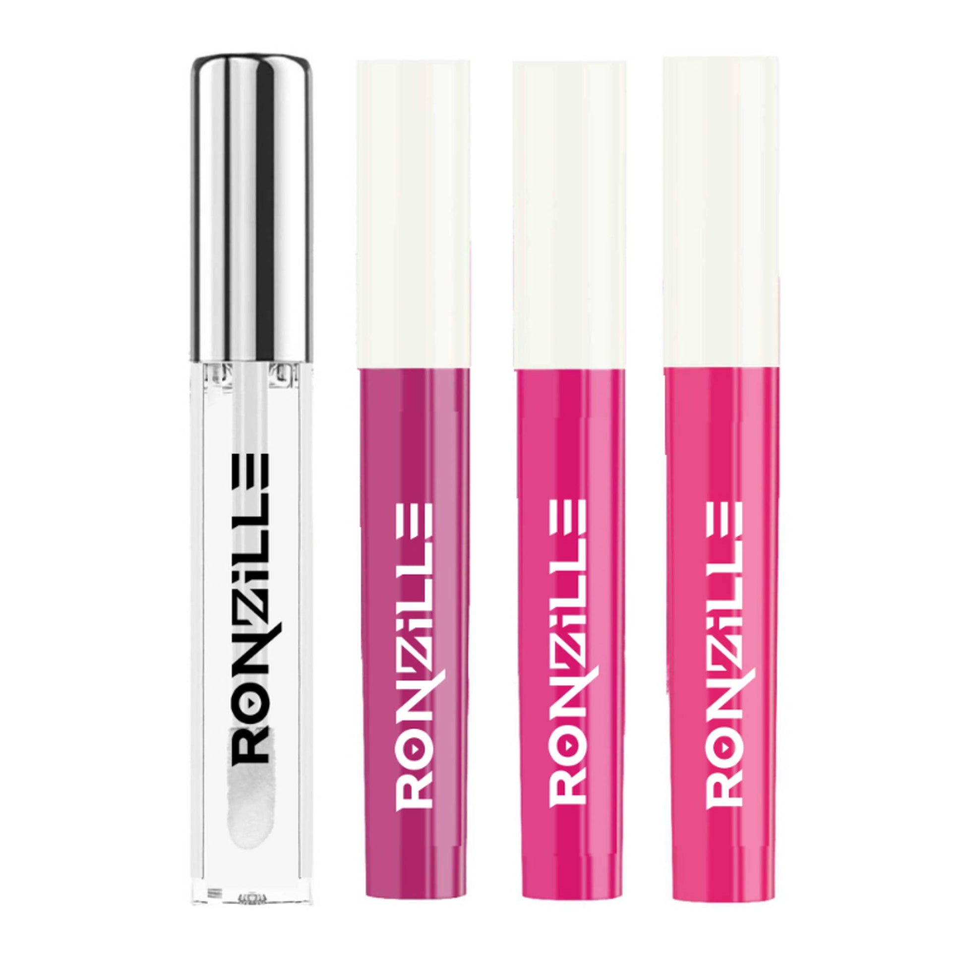 Ronzille Non Transfer Matte Liquid Lipstick Plus Lip Gloss - Blush And Pinks Pack Of 4
