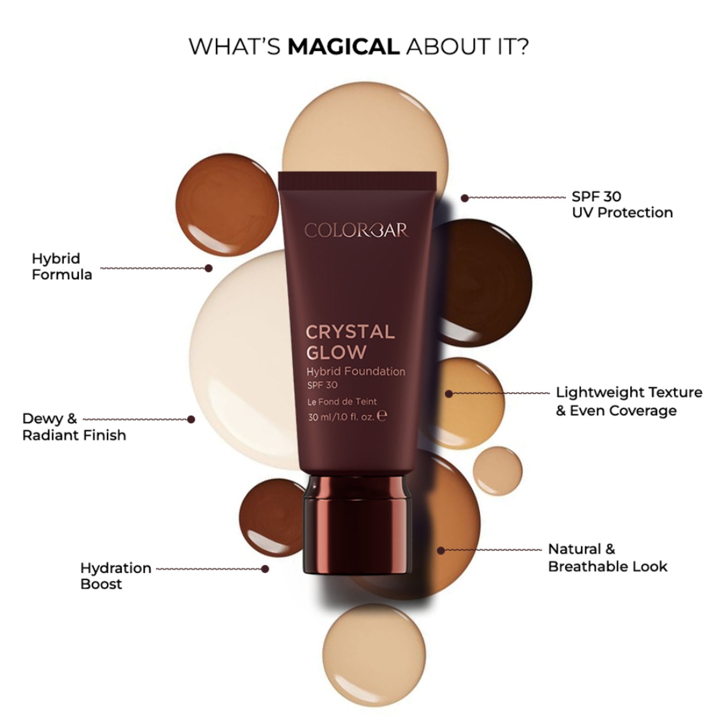 Colorbar Crystal Glow Hybrid Foundation SPF 30 - TF 1.1