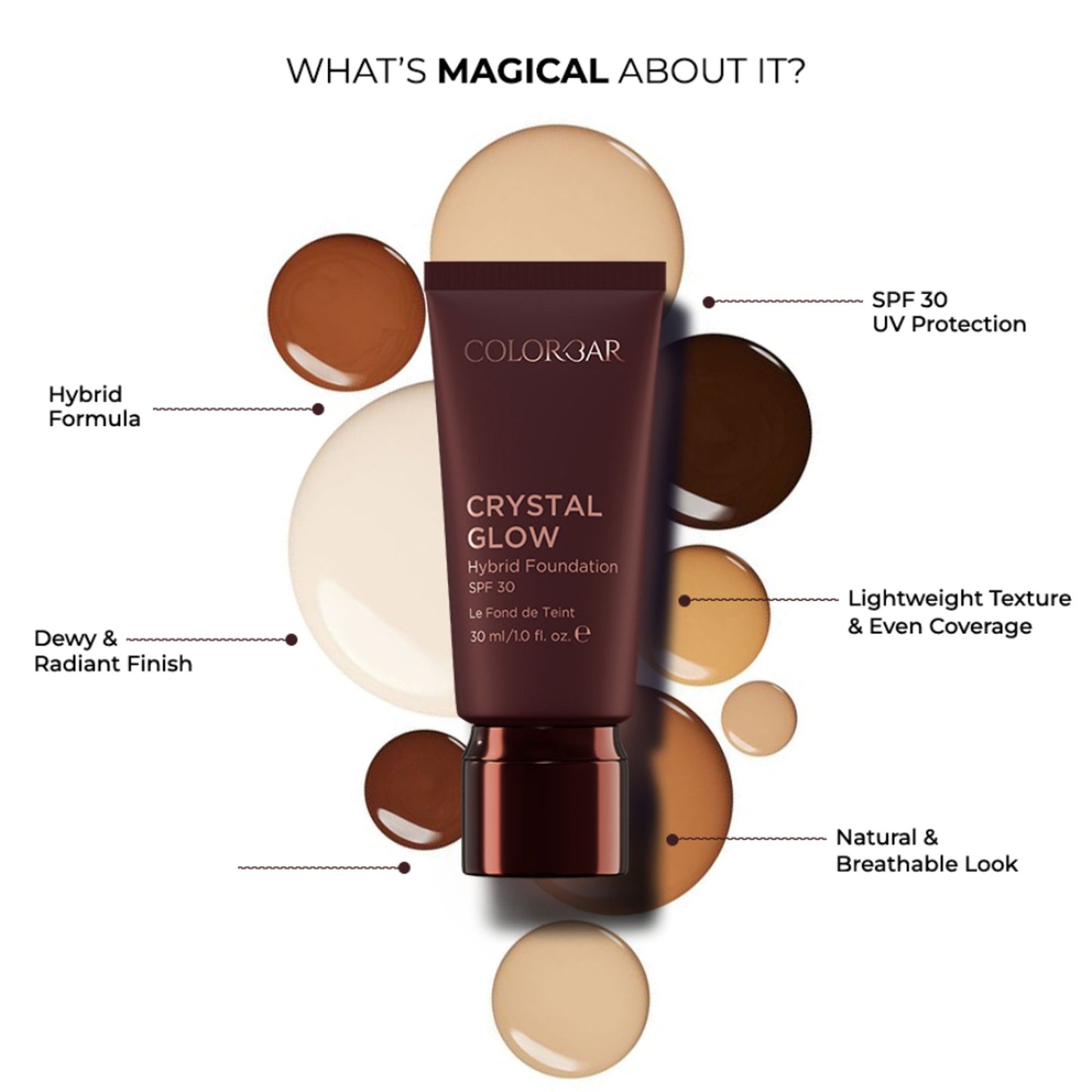 Colorbar Crystal Glow Hybrid Foundation SPF 30 - TF 3.1