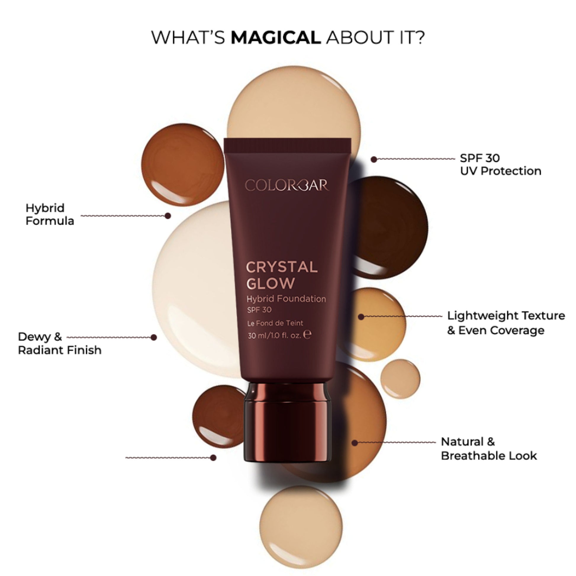 Colorbar Crystal Glow Hybrid Foundation SPF 30 - TF 3.1