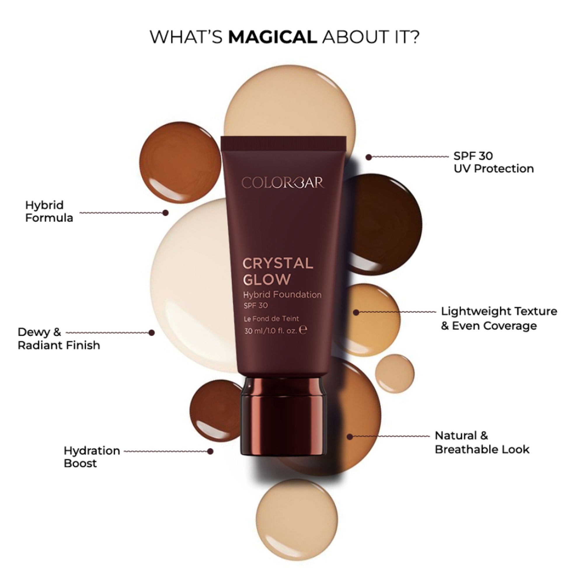 Colorbar Crystal Glow Hybrid Foundation SPF 30 - TF 5.1