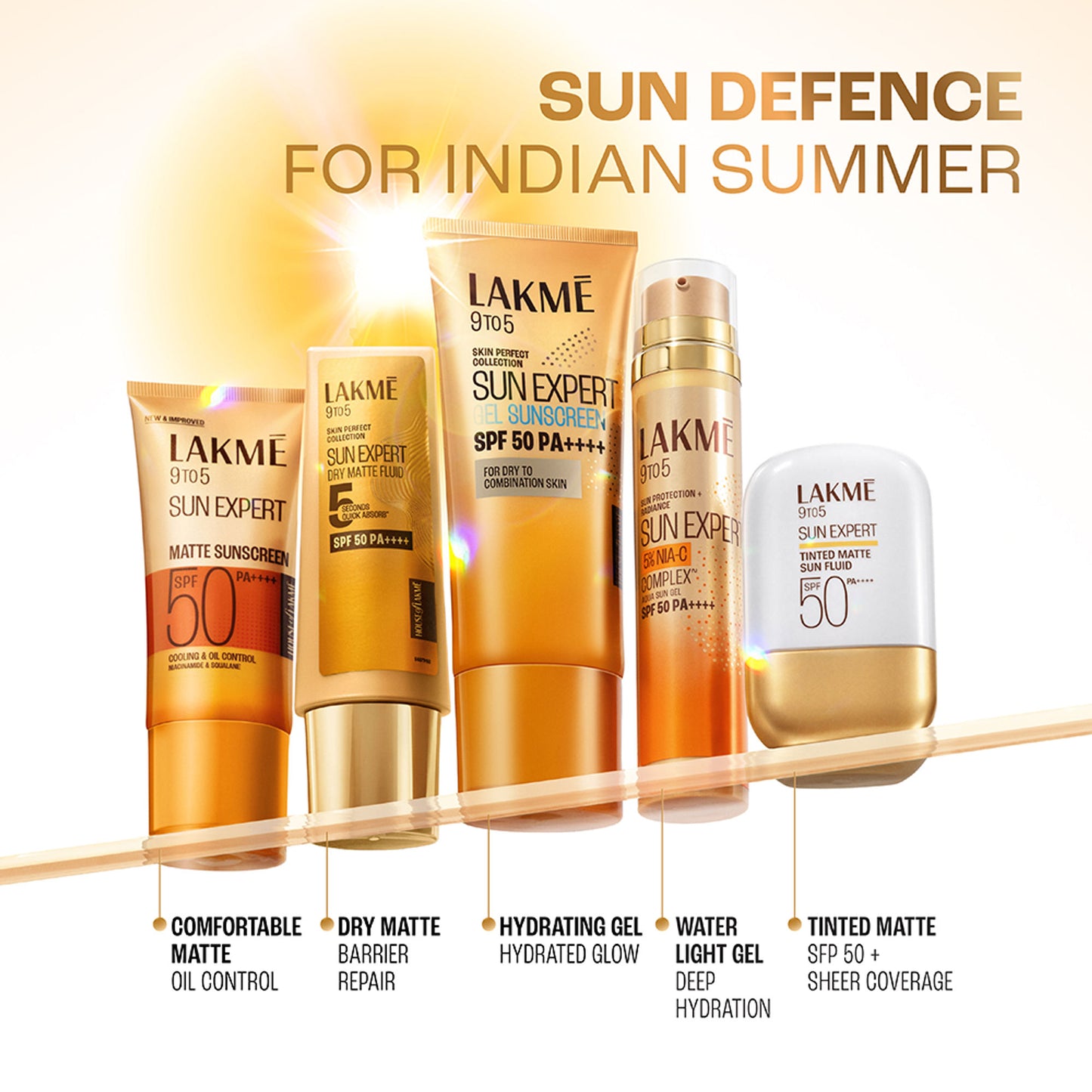 Lakme Sun Expert Tinted Matte Fluid SPF 50 Sunscreen with 1% Ceramide for Barrier Repair - Bronze