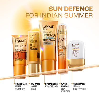 Lakme Sun Expert Tinted Matte Fluid SPF 50 Sunscreen with 1% Ceramide for Barrier Repair - Bronze